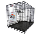 Petcrest® Double Door Dog Crate Black Color 48 x 30 x 32 Inches