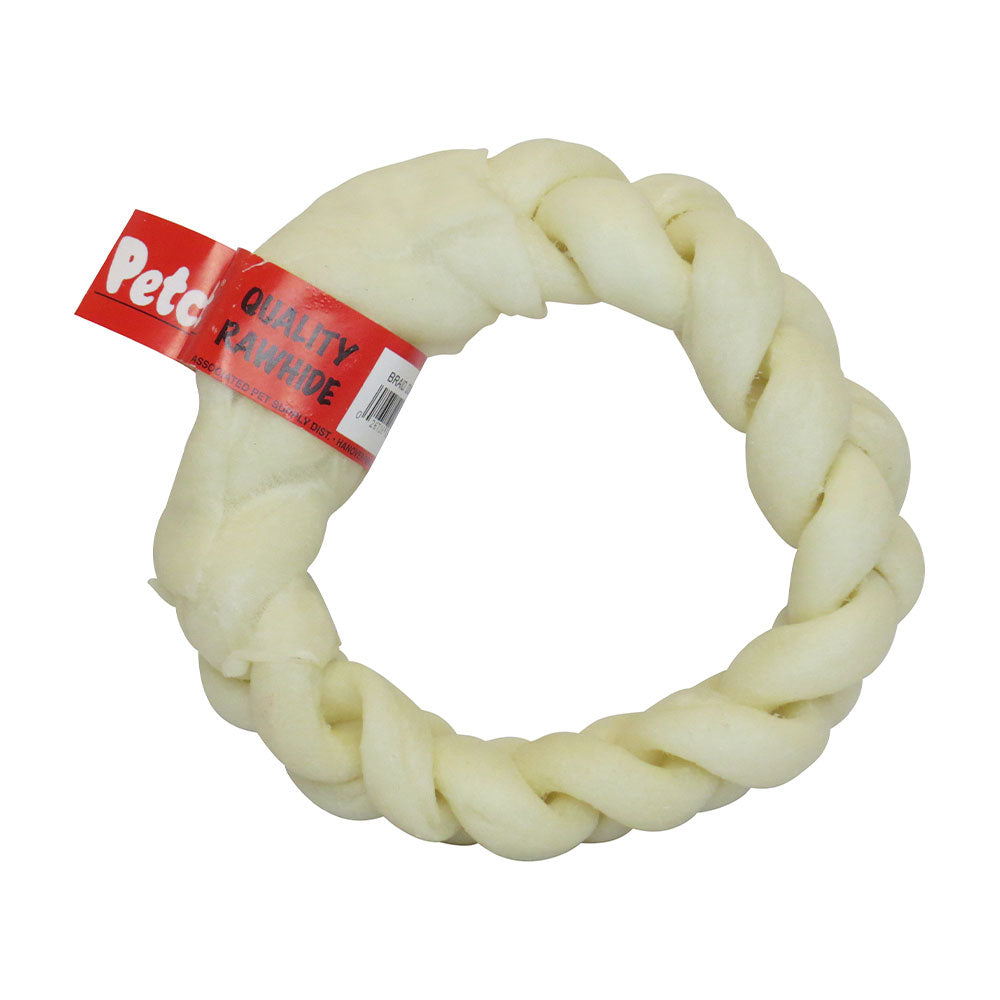 Petcrest® Natural Braided Rawhide Donut 6" - 20 Count
