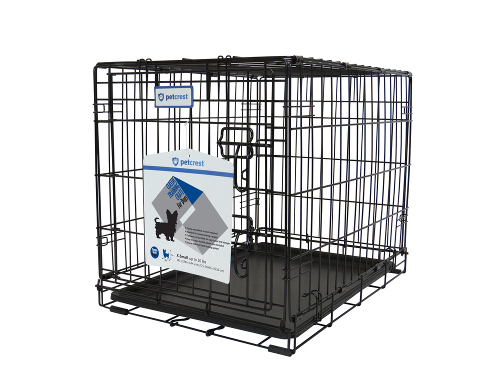 Petcrest® Single Door Dog Crate Black Color 18 x 12 x 14 Inches