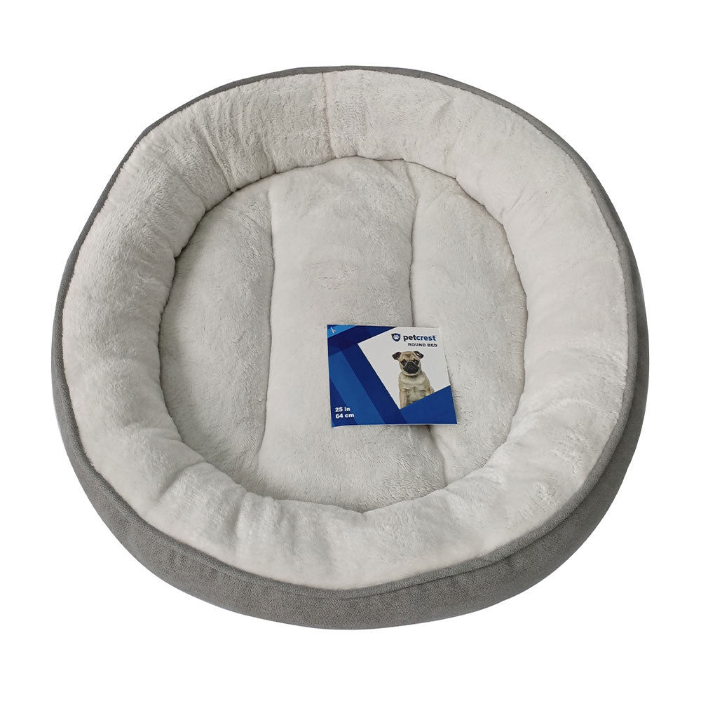 Petcrest® Donut Bed for Dogs & Cats Gray 25"