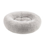 Petcrest® Fur Donut Bed for Dogs & Cats Gray 30"