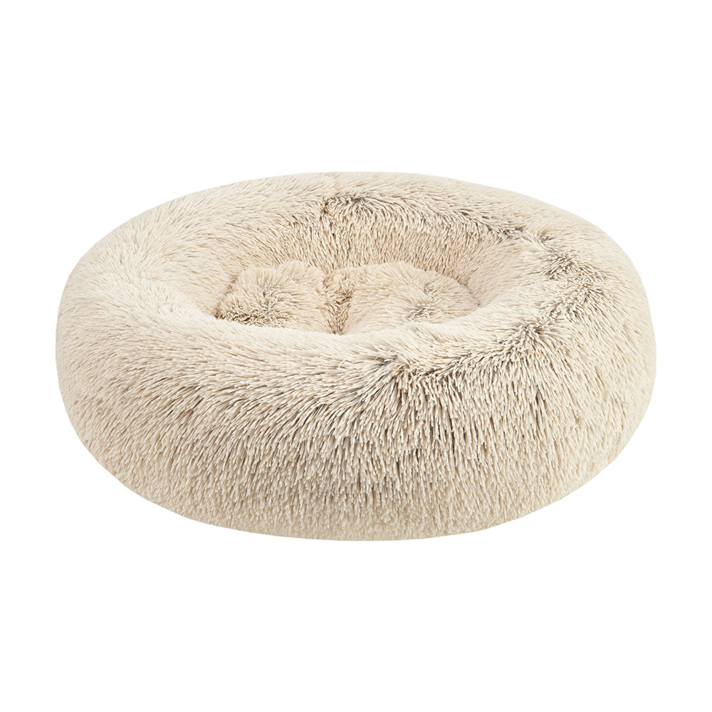 Petcrest® Fur Donut Bed for Dogs & Cats Tan 30"